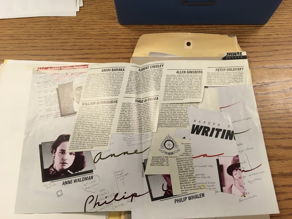 Collage of text and image. Text includes printed biographies of faculty.