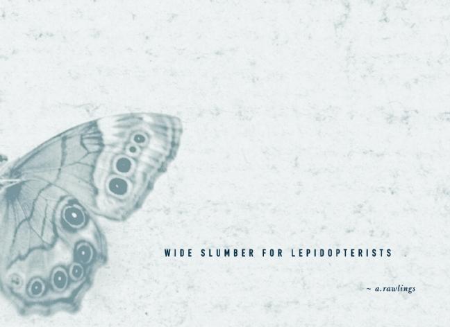 Book cover: Angela Rawlings, Wide Slumber for Lepidopterists