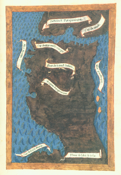 1529: Antonio Pigafetta, "Figure of the Pathagonian Strait..."