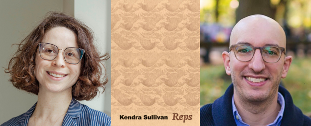 From left to right: Kendra Sullivan, Sullivan’s new book “Reps,” and Louis Bury