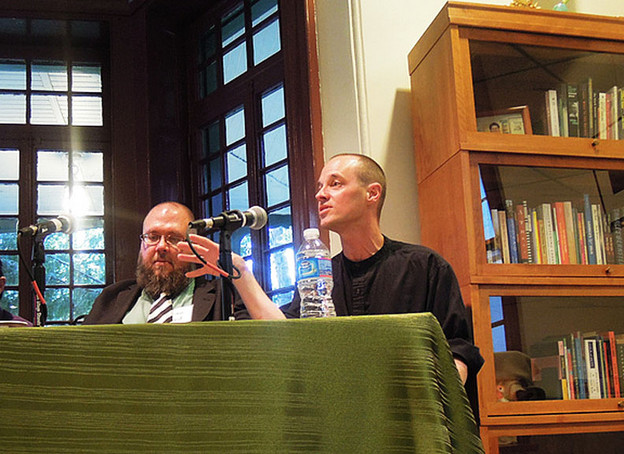 Brian Reed and Craig Dworkin at Kelly Writers House, April 2013.