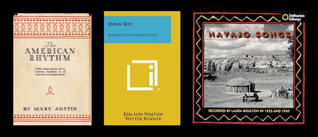 In her deconstruction of Mary Austin’s ‘The American Rhythm,’ Leah Dilworth argues that modernists held American Indian culture to be fundamentally analogous to that of ancient Africa and China. Above: Austin's 'American Rhythm,' Eda Lou Walton's 'Dawn Boy,' and 'Navajo Songs,’ 1933 and 1940 field recordings from settlements in New Mexico and Arizona courtesy of <a href="http://www.folkways.si.edu/navajo-songs/american-indian/music/album/smithsonian ">Smithsonian Folkways Recordings</a>. In her deconstruction of Mary Austin’s ‘The American Rhythm,’ Leah Dilworth argu