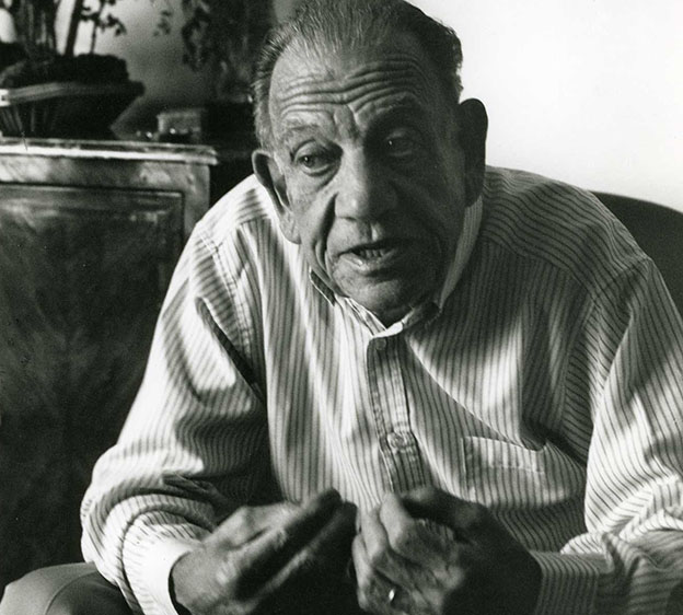 Edmond Jabès. Photo by Bracha L. Ettinger via <a href=https://commons.wikimedia.org/wiki/File:Edmond_Jabes.jpg>Wikimedia Commons</a>.