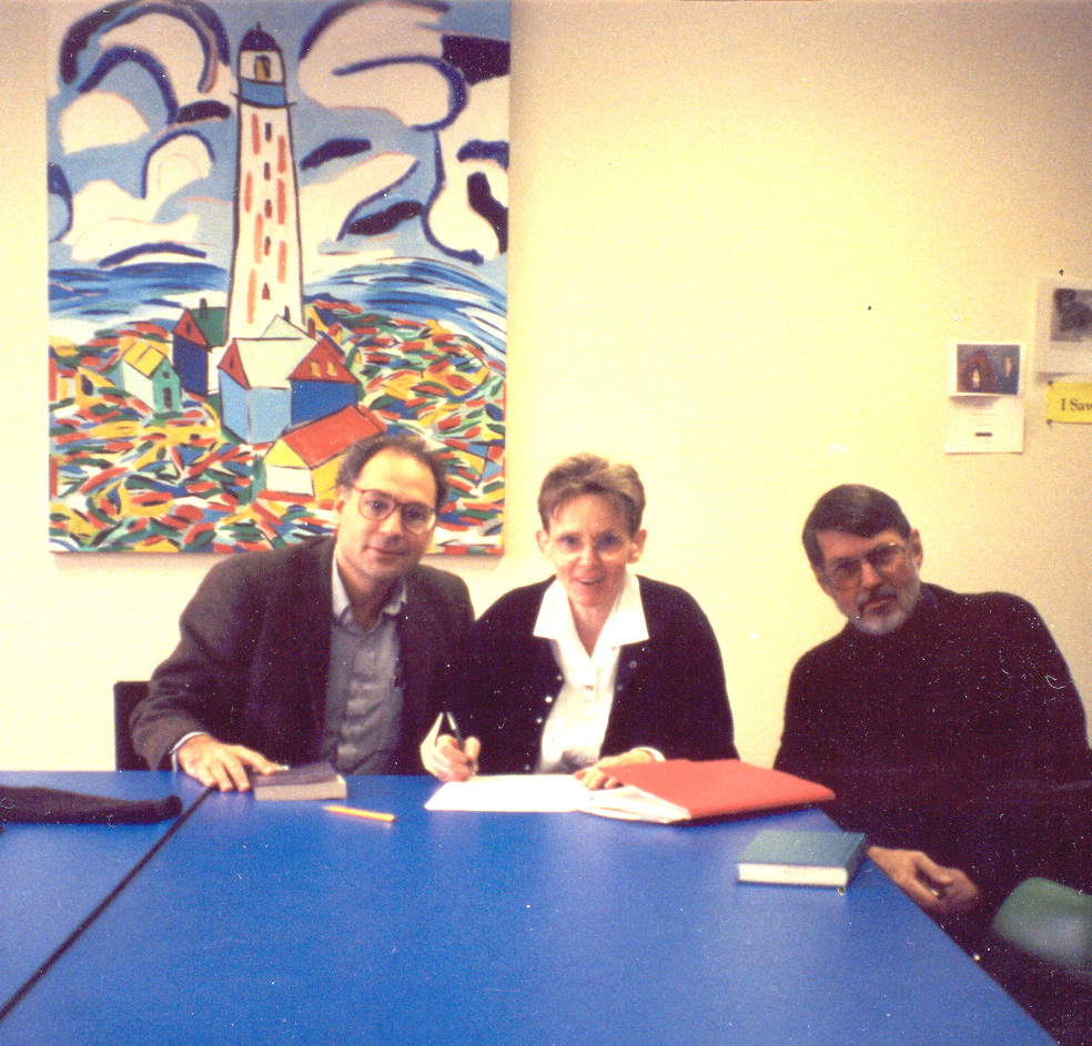 Robert Creeley and Susan Howe with me at 438 Clemens Hall in December 1992; Susan Bee’s painting in the background. Robert Creeley and Susan Howe with me at 438 Clemens Hall in December 1992; Susa