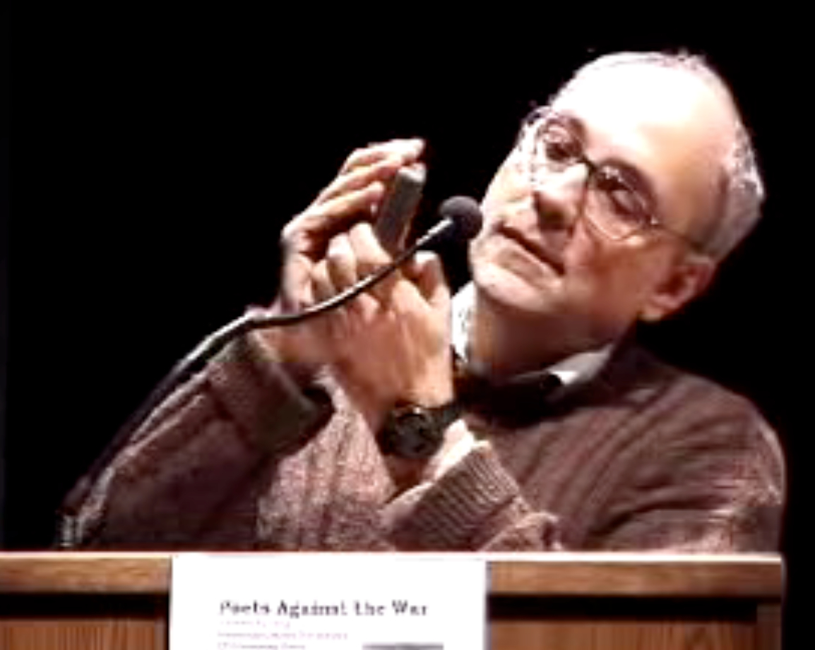 Charles Bernstein at a Poets Against the War reading, Buffalo, March 5, 2003 Charles Bernstein reads/plays "stop it"