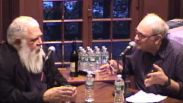 Samuel Delany (left) and Charles Bernstein (right) in a still of the recording of Close Listening.
