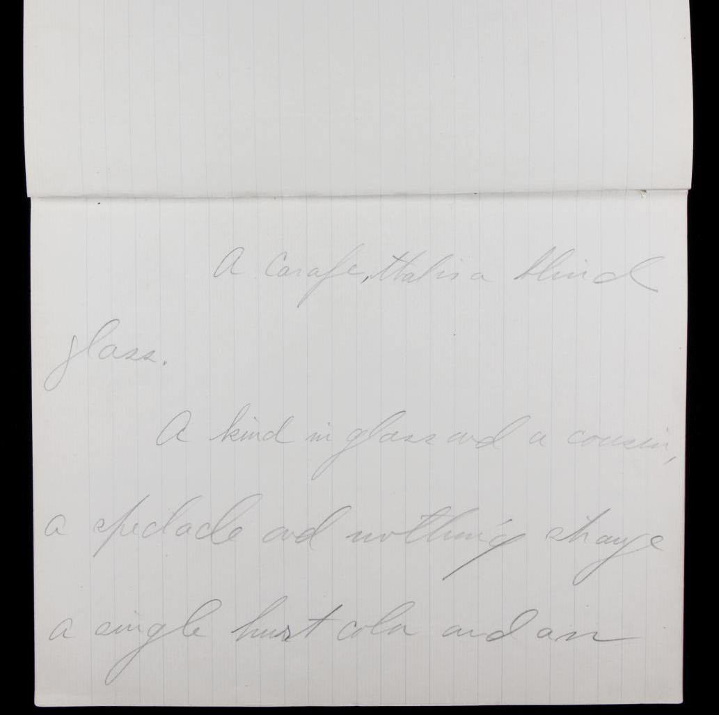 Opening pages of Gertrude Stein's manuscript for Tender Buttons, Gertrude Stein and Alice B. Toklas Papers, Yale Collection of American Literature, Beinecke Rare Book and Manuscript Library. Photo courtesy of the Beinecke Rare Book and Manuscript Library.