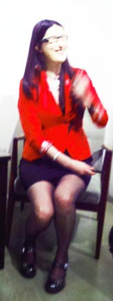 Ireme Gammel at launch, Naumann Gallery, NY, 11/4/11; photo by Ch. Bernstein