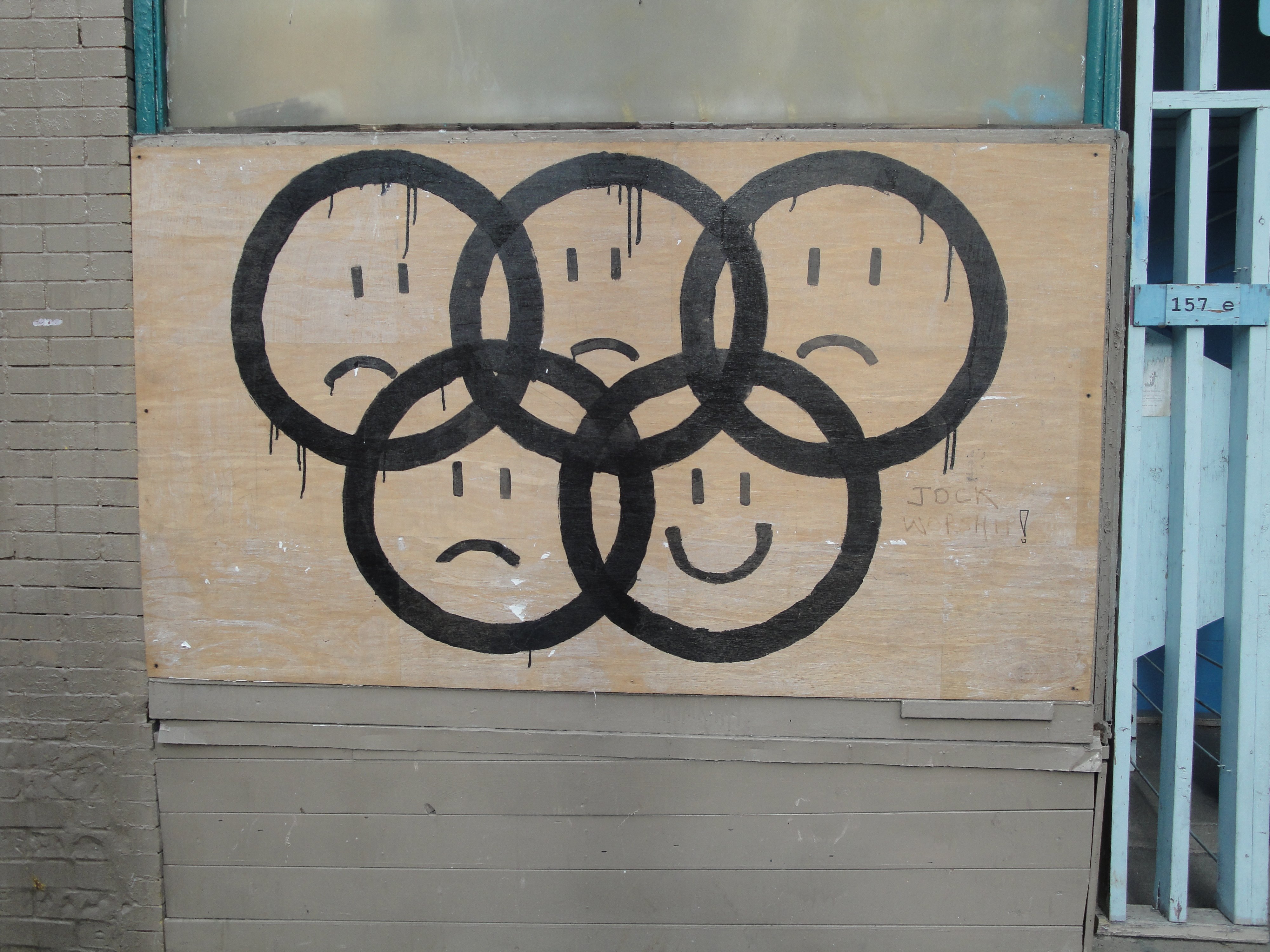 A much-photographed, controversial mural by artist Jesse Corcoran at the Crying Room Gallery in Vancouver