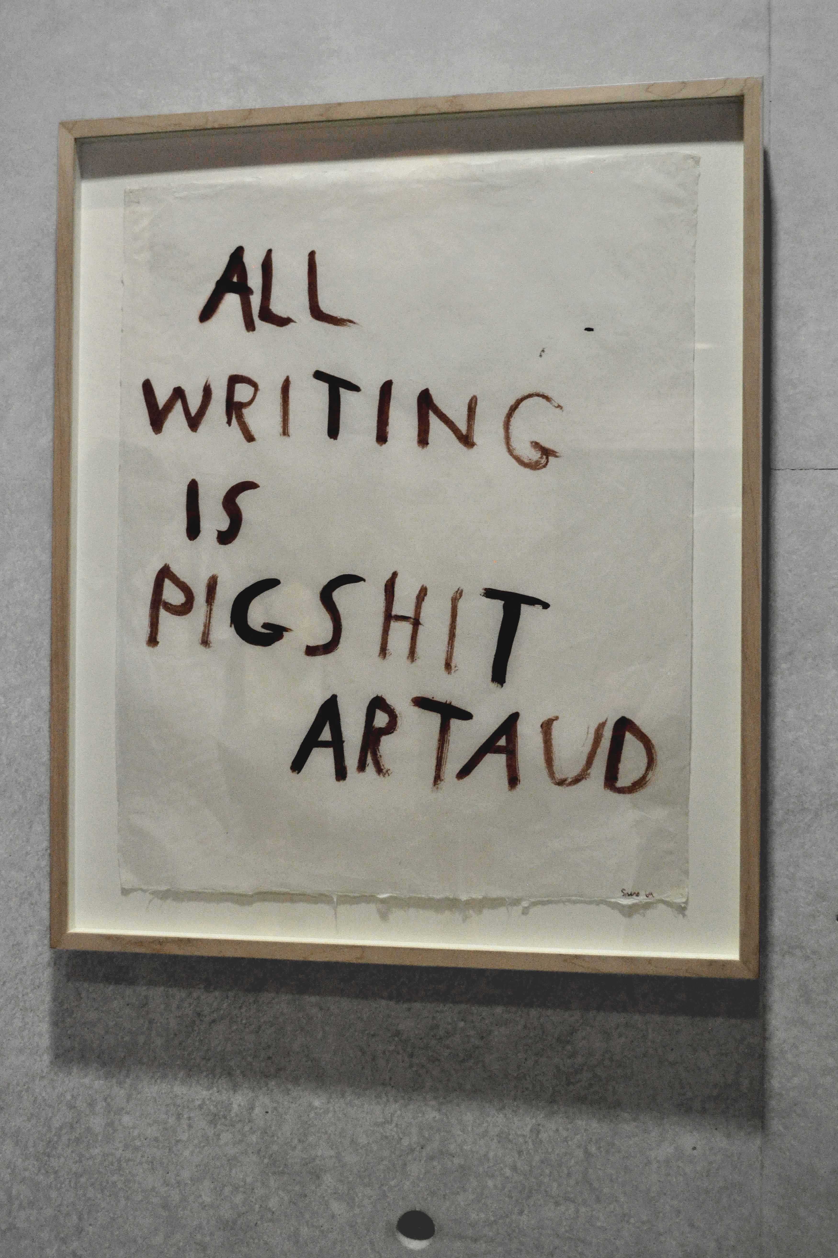 Nancy Spero, "All Writing Is Pigshit." Photo: Courtesy of Sophie Kitching. www.sophiekitching.com Nancy Spero, "All Writing Is Pigshit." Photo: Courtesy of Sophie Kitching.