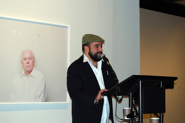 T. Urayoán Noel performs at Illinois State, February 2011. University Galleries. Photo by Brian D. Collier.
