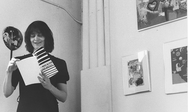 Alice Notley reading from ‘When I Was Alive’ at her MoMA PS1 show. Photo by/courtesy of Monica Claire Antonie.