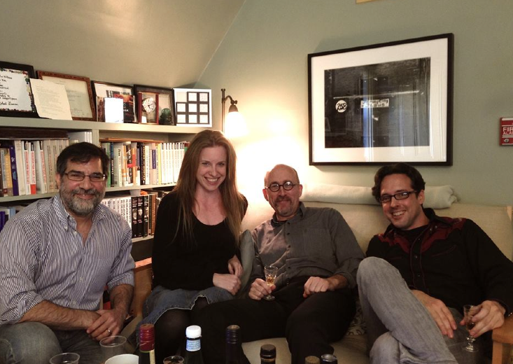 Left to right: Al Filreis, Jenn McCreary, Leonard Schwartz, and Joe Milutis.