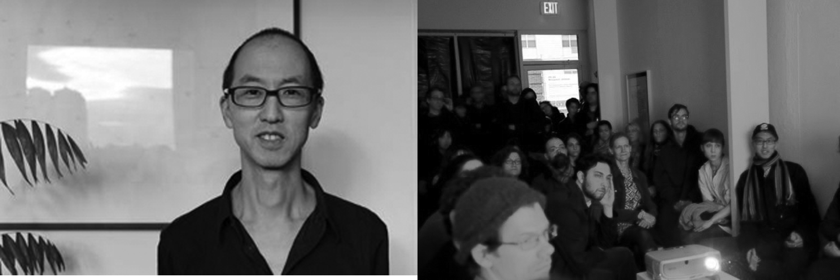 Tan Lin; audience at Ludlow 38 for two of Lin's ppt films, April 12, 2012