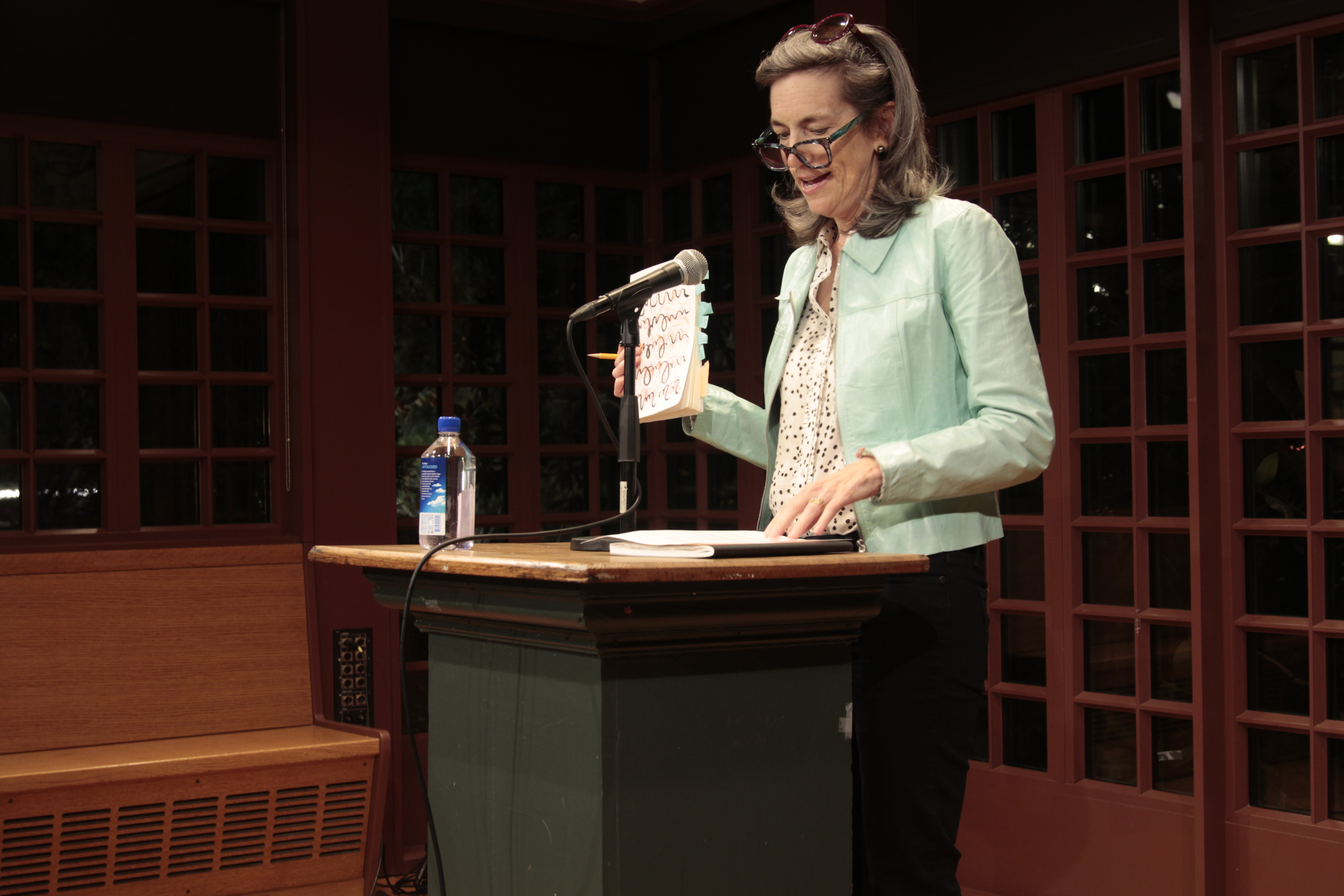 Photo of Sally Van Doren reading at the Kelly Writers House Photo of Sally Van Doren reading at the Kelly Writers House