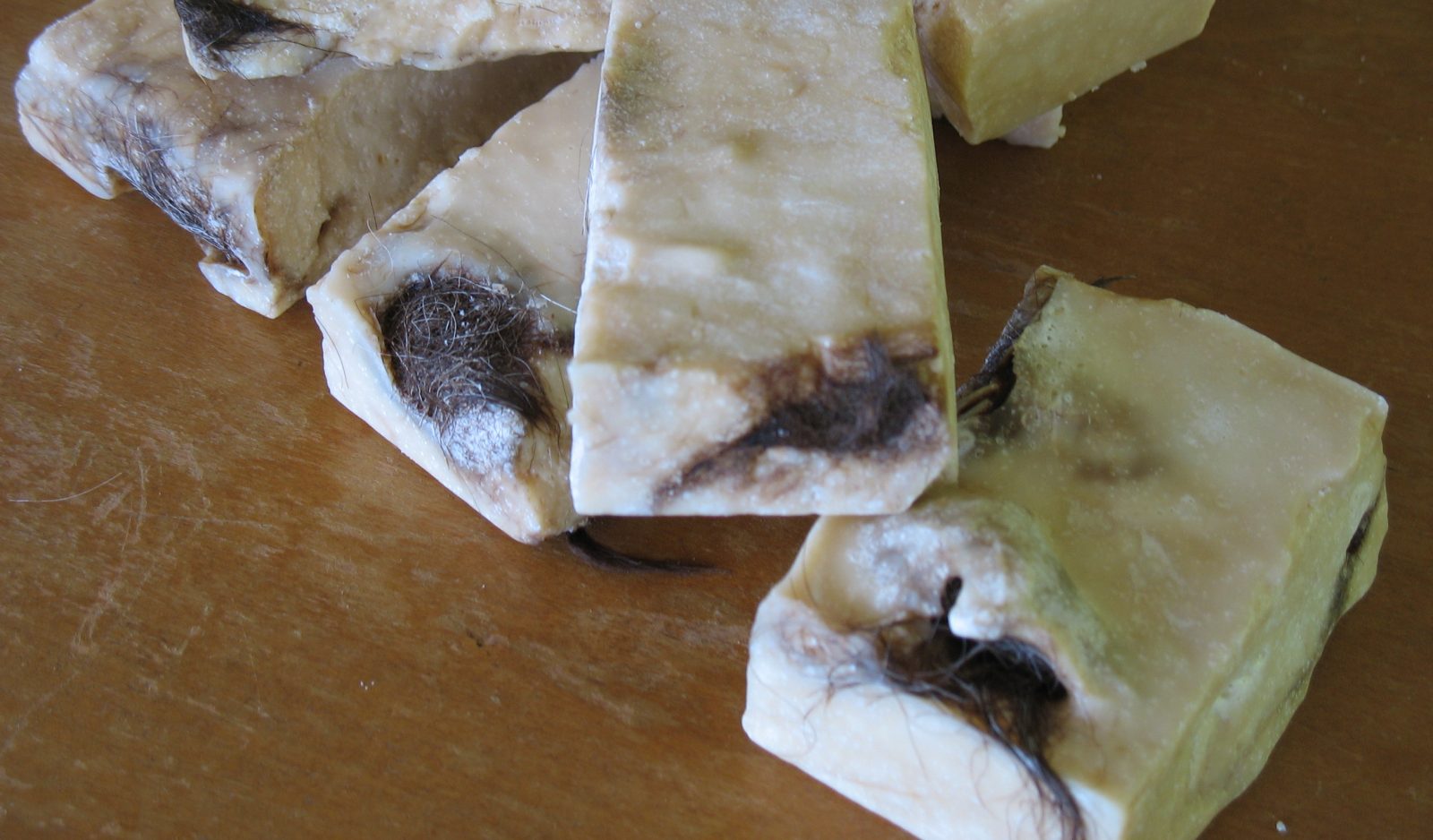 Rural Alchemy Workshop (R.A.W.) Assmilk soap, by Karin Bolender (photo by Karin Bolender). soap made from assmilk