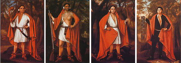 Four Iroquois chiefs painted from life, circa 1710 Four Iroquois chiefs painted from life, circa 1710