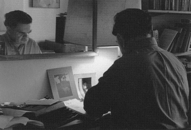 James Schuyler at work. Photo by Christopher Felver.