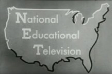 outline of the US with the words "National Educational Television" within it