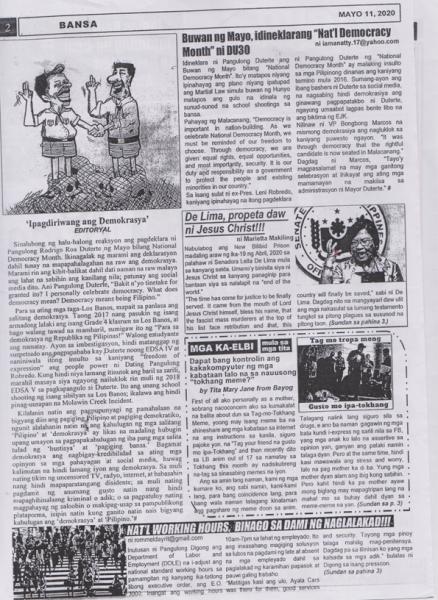 The editorial page of "Los Banews." Image courtesy of Magpies.