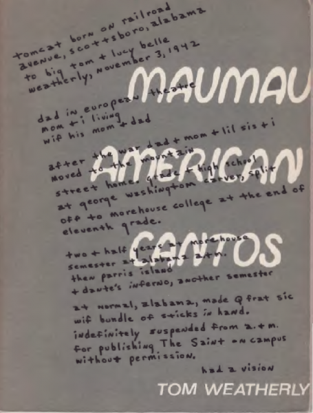front cover, 'Maumau American Cantos'