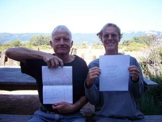 Bob Grenier and Stephen Ratcliffe in Bolinas.
