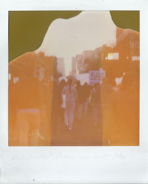 Polaroid image of protest